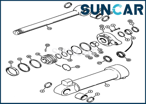 Beli 1543306C1 Bucket Sealing Kit 621B 621C Cylinder Repair Kit Untuk Konstruksi Kasus Loader online manufacture