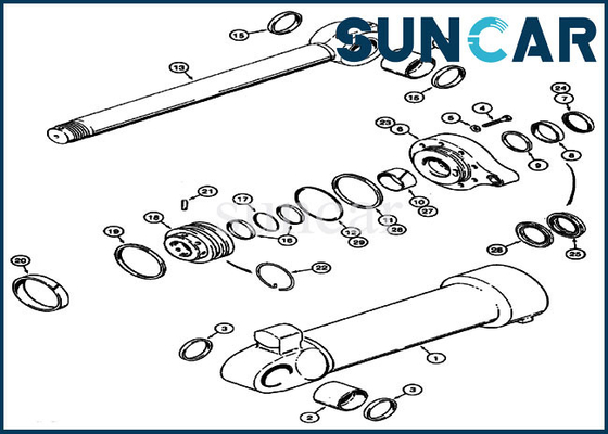 Beli 721C 721B Case Wheel Loader 1543303C1 Cylinder Repair Seal Kit Kit Penggantian Bucket online manufacture