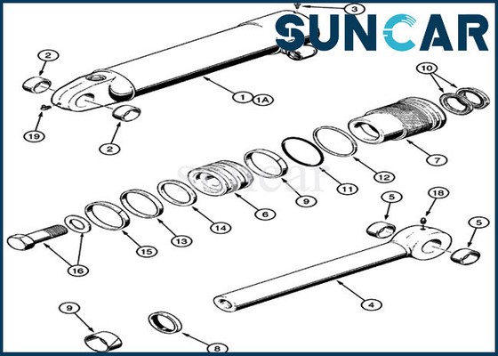 Beli 1542875C1 Ripper Seal Kit Kit Servis Silinder Pengganti Cocok untuk CASE 621B 721B 850K Alat Berat online manufacture