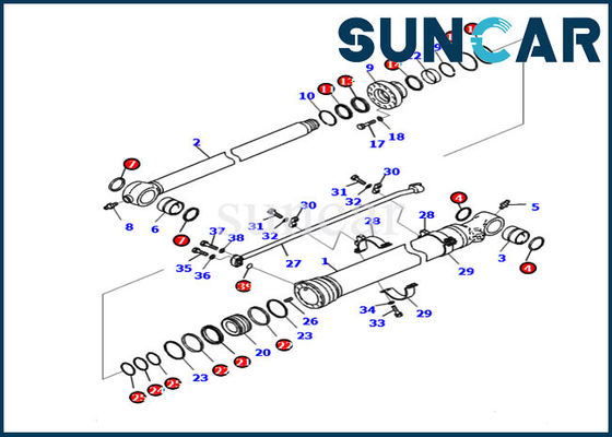 Beli Komatsu 721-98-00270 Kit Perbaikan Segel Silinder Bucket Untuk Suku Cadang Servis Excavator PC240LC-11 PC220-8M0 online manufacture