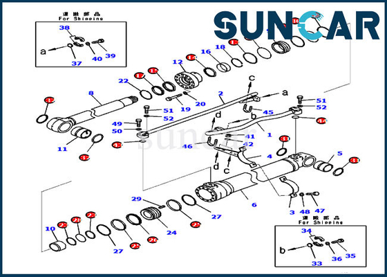 Beli Seal Kit Service Kit 721-98-00660 Boom Silinder Hidrolik Untuk Komatsu PC200LC-8M0 PC210-10M0 online manufacture