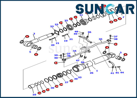 Beli PC200-8M0 Komatsu 707-99-47060 Kit Perbaikan Segel Boom 7079947060 Kit Silinder Hidrolik Excavator online manufacture