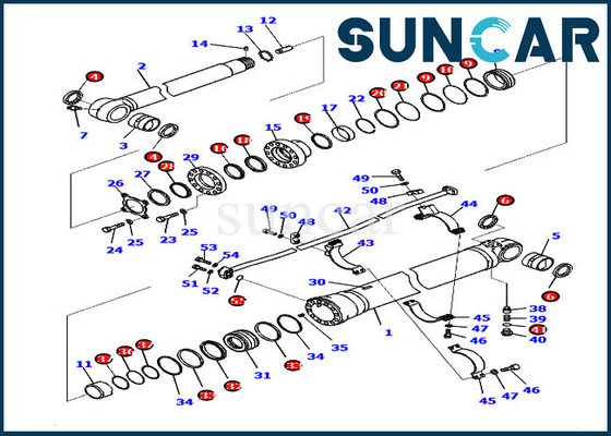 Beli PC200-8M0 707-99-50410 Kit Penyegelan Komatsu Kit Layanan Penggantian Silinder Lengan Excavator online manufacture
