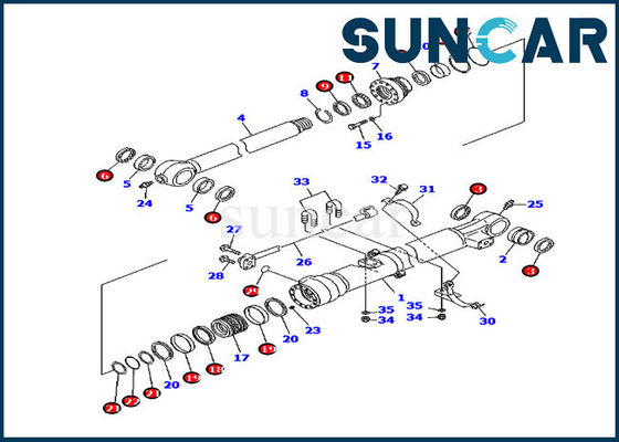Beli 707-99-47570 Bucket Sealing Kit Model PC200-7 PC200LC-7 Model Komatsu Cylinder Repair Seal Kit online manufacture