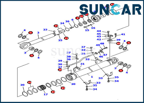 Beli 707-99-85350 7079985350 Arm Cylinder Service Kit Untuk Komatsu PC2000-8 Backhoe online manufacture