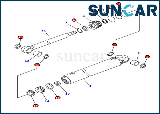 Beli Kit Segel Silinder Ayunan 707-98-14740 Kit Layanan Excavator Untuk Komatsu PC20MR-1 PC20MRX-1 PC20R-8 online manufacture