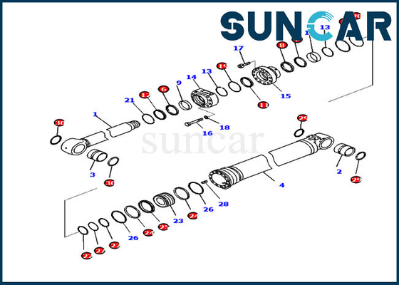 Beli 721-98-02460 Kit Layanan Boom Silinder Hidrolik Cocok Untuk Alat Berat PC210LCI-11 Komatsu online manufacture