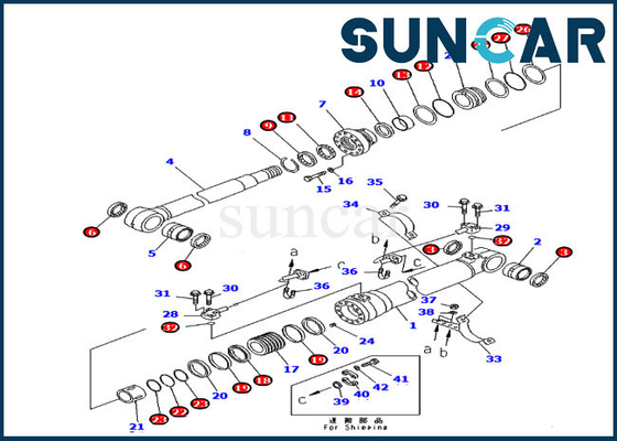 Beli 707-00-50620 Service Kit Boom Cylinder Seal Kit Untuk Komatsu Excavator PC220LC-7L PC240LC-7K online manufacture