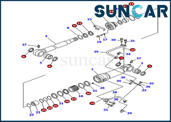 Beli Komatsu 707-99-58390 Blade Cylinder Sealing Kit Cocok untuk Excavator Versi Luar Negeri PC228US-3 PC228USLC-3 online manufacture