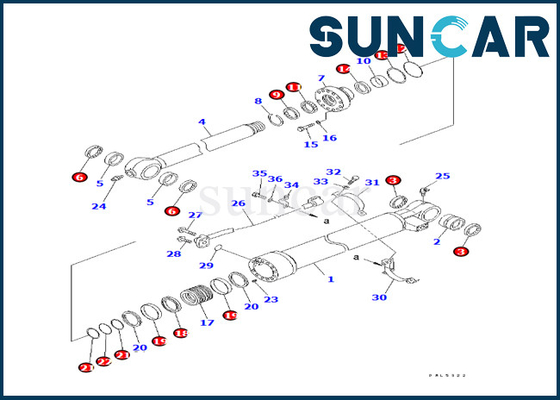Beli 707-99-47580 Bucket Cylinder Seal Kit Untuk Komatsu 7079947580 PC228US-3 PC400-7 Alat Berat online manufacture