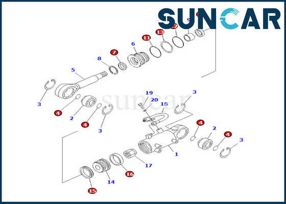 Beli Blade Tilt Cylinder Seal Kit 707-98-24550 7079824550 Komatsu Untuk PC20-6 PC25-1 PC25R-1 online manufacture