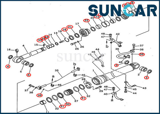 Beli Arm Oil Seal Kit 707-99-67110 Cylinder Repair Kit 7079967110 Cocok untuk Komatsu PC300-5 PC310-5 Alat Berat online manufacture