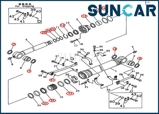 Beli 707-99-58110 Kit Segel Silinder Bucket Sesuai dengan Model PC300LC-5 PC350-6 Kit Servis Komatsu online manufacture