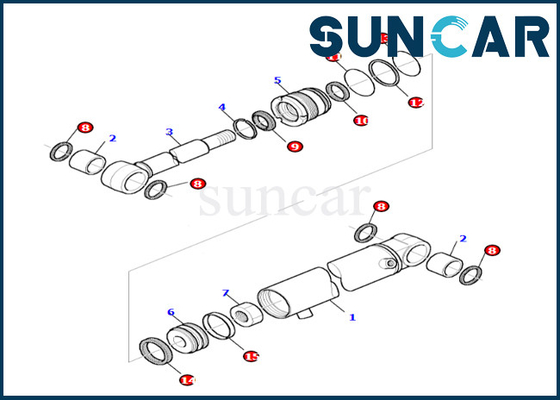Beli Boom Swing Cylinder Seal Kit Komatsu 878000521 Untuk PC27R-8 Boom Swing Cylinder Sealing Kit Minyak Dan Ketahanan Aus online manufacture