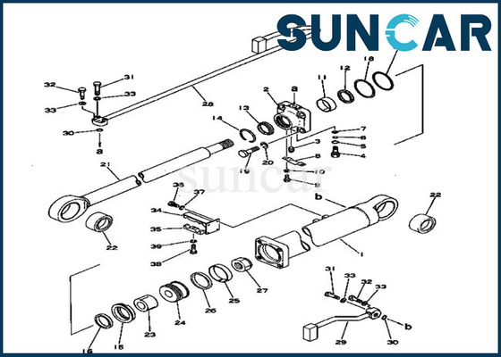 Beli 207-63-56100 Suku Cadang Kit Layanan Komatsu Untuk PC300-1 PC300LC-1 Excavator Boom Cylinder Assy online manufacture