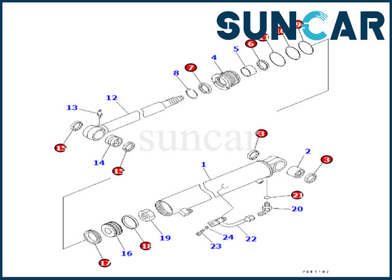 Beli 707-98-22840 7079822840 Komatsu Arm Cylinder Seal Repair Kit Cocok untuk PC30R-8 Arm Cylinder Seal Kit online manufacture