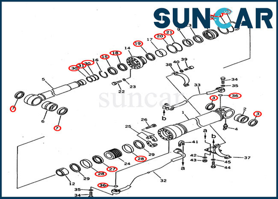 Beli Boom Seal Kit 207-63-02100 Silinder Hidrolik 2076302100 Untuk KOMATSU PC300-5 PC300LC-5 Excavator online manufacture