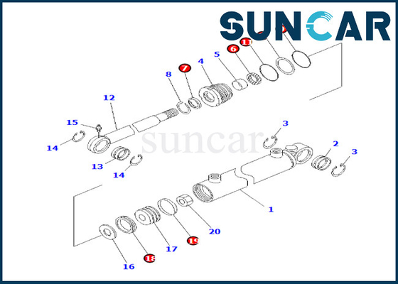 Beli Komatsu Miring Cover Cylinder Seal Kit 707-98-13600 Tilt Cylinder Sealing Kit Kit Layanan Sudut Untuk BR120T-1 online manufacture