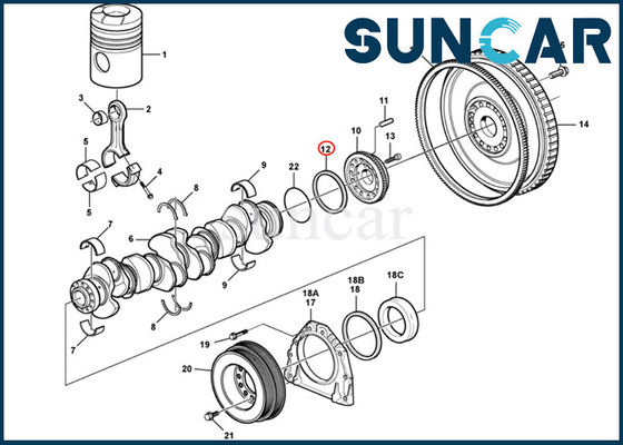 Beli Segel Minyak Crankshaft Tahan Aus Berkualitas Tinggi VOE20441481 SUNCARVO.L.VO Untuk EC700B DEUTZ D16C D16E D13 online manufacture