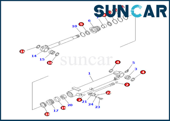 Beli Kit Penyegel Silinder Sudut Blade 707-98-13220 7079813220 Komatsu Cocok untuk PC35MR-3 PC35MR-2 online manufacture
