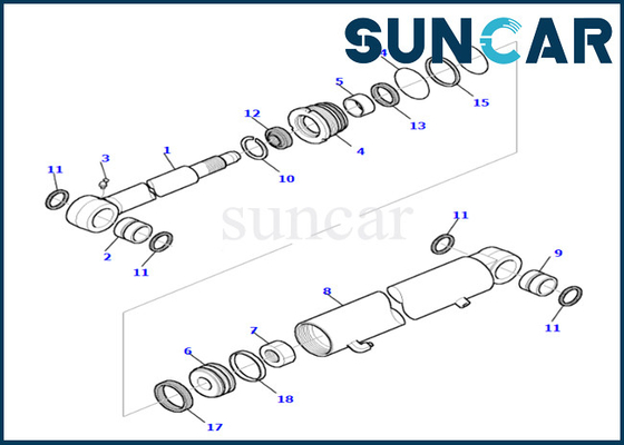 Beli Kit Segel Silinder Lengan Komatsu 878000655 Cocok untuk PC35R-8 Kit Penyegelan Silinder Lengan yang tahan aus online manufacture
