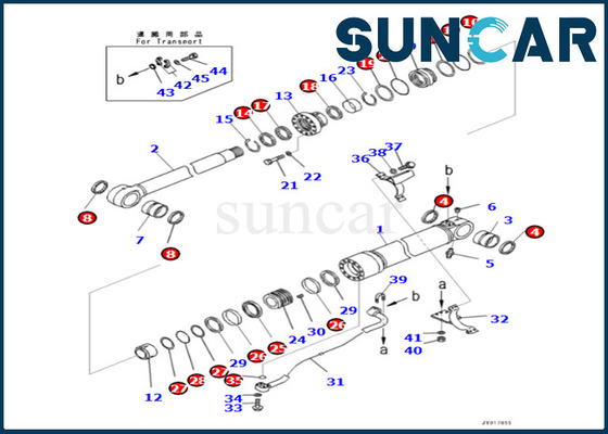 Beli Kit Segel Silinder Boom 707-99-59141 7079959141 Komatsu Untuk PC360LC-10 PC360NLC-10 Kit Layanan Boom Cylinder online manufacture