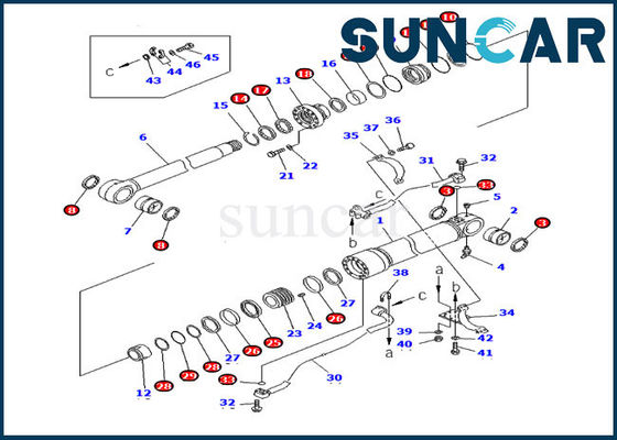 Beli 707-99-58140 Kit Segel Perbaikan Silinder Boom Tahan Minyak PC300LC-6 Kit Penyegelan Komatsu online manufacture