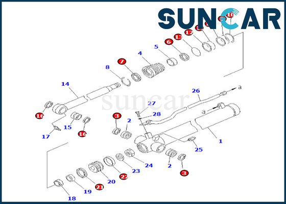 Beli Arm Cylinder Seal Kit 707-98-25190 7079825190 Komatsu Untuk PC38UU-2 Arm Cylinder Sealing Kit online manufacture