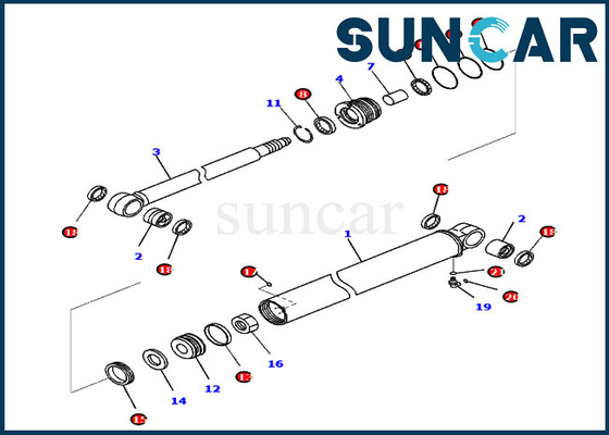 Beli 707-98-23970 Arm Service Kit PC35MR-3 PC35MR-5 Komatsu Excavator Cylinder Seal Kit online manufacture
