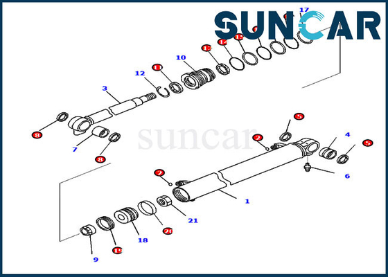 Beli PC35MR-5 PC35MR-3 707-98-26070 Kit Perbaikan Segel Boom Silinder Kit Penyegelan Komatsu online manufacture