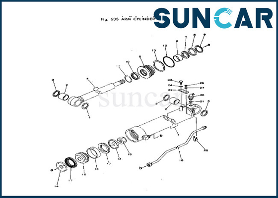 Beli Kit Segel Silinder Lengan 20T-63-66103 20T6366103 Cocok untuk PC40-1 PC40-2 Kit Servis Lengan Silinder Komatsu online manufacture