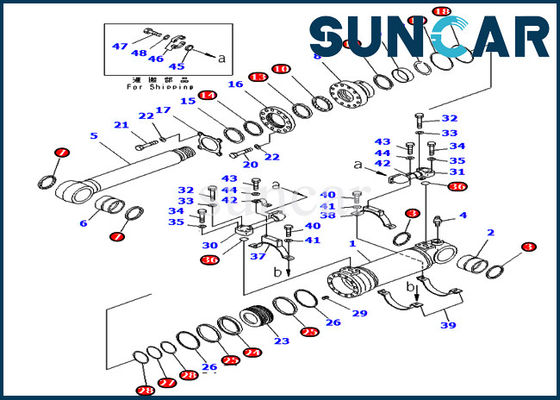 Beli 707-99-47821 7079947821 Kit Segel Silinder Dump Bawah Ketahanan Aus PC400-7 PC400LC-7 Kit Perbaikan Komatsu online manufacture