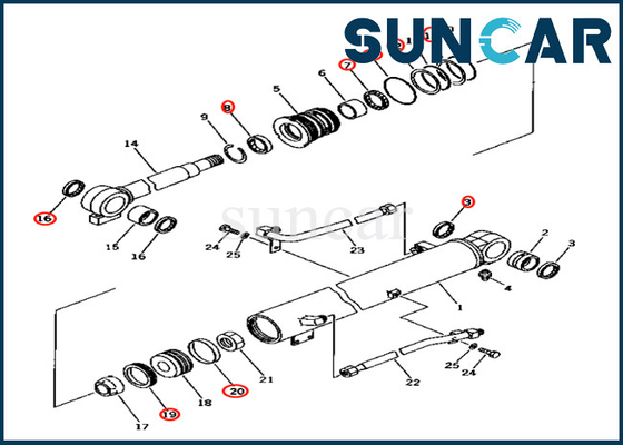 Beli 707-98-26560 Komatsu 7079826560 Boom Cylinder Seal Kit Untuk PC40-7 Boom Cylinder Seal Kit Perbaikan online manufacture