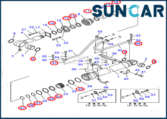 Beli 707-99-50720 7079950720 Kit Layanan Silinder Bucket Untuk Komatsu PC400-7 PC400LC-7 Alat Berat online manufacture