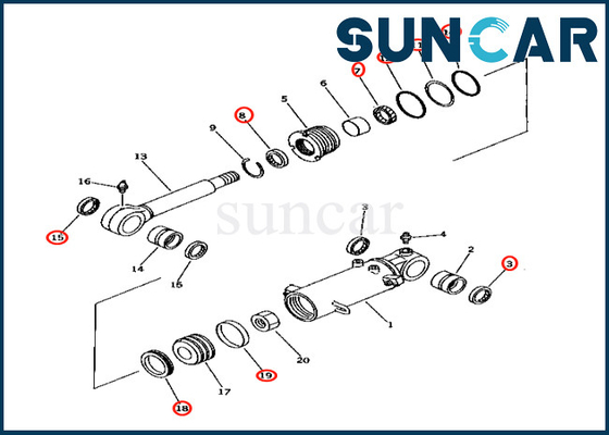 Beli Blade Lift Cylinder Seal Kit 707-98-32810 7079832810 untuk PC40-7 PC40MR-1 Komatsu Blade Lift Cylinder Sealing Kit online manufacture