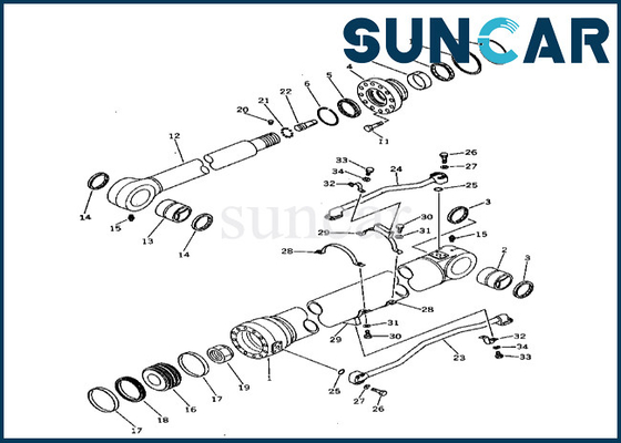 Beli Kit Segel Silinder Lengan Komatsu 2086364101 208-63-64101 Untuk PC400-3 PC400LC-3 Kit Penggantian Silinder Lengan online manufacture