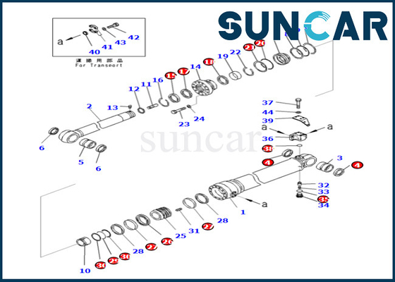 Beli 707-99-69590 7079969590 Arm Cylinder Seal Kit Untuk PC490LC-10 PC490-10 Komatsu Arm Cylinder Repair Kit online manufacture