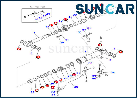 Beli Kit Segel Silinder Boom 721-98-00560 7219800560 Untuk PC490LC-10 PC490HRD-11E0 Komatsu Boom Cylinder Seal Perbaikan Kit online manufacture