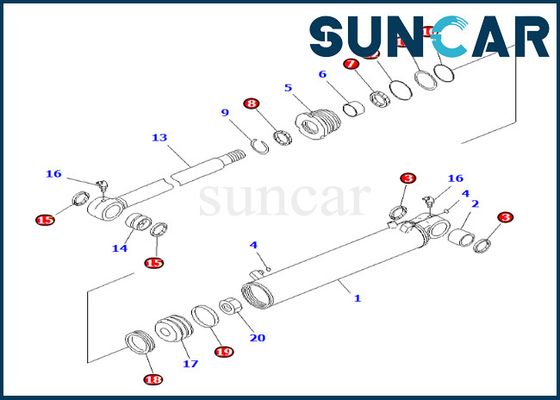 Beli 707-98-29650 7079829650 Remover Cylinder Seal Kit Komatsu Untuk PC600-8 PC600LC-8 PC800LC-8 online manufacture