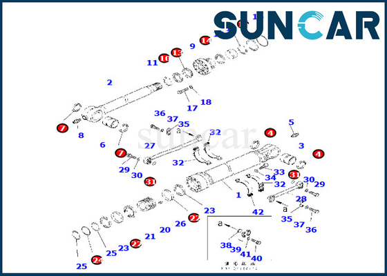Beli 721-98-00150 7219800150 Bucket Cylinder Seal Kit Cocok untuk PC490LC-11 Komatsu Bucket Cylinder Sealing Kit online manufacture