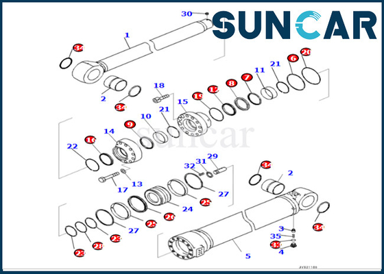 Beli Kit Segel Lengan Silinder Komatsu Kit Perbaikan Segel Lengan Silinder 721-98-01750 7219801750 PC490LCI-11 online manufacture