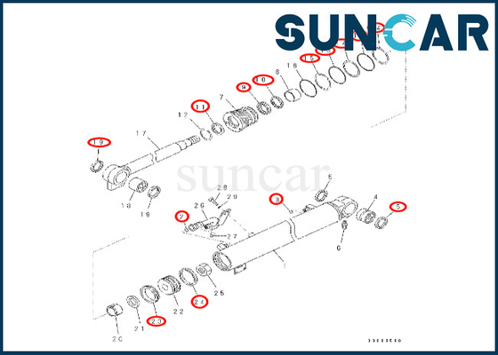 Beli Kit Segel Silinder Boom Komatsu 707-99-26570 7079926570 Cocok untuk Kit Penyegelan Silinder Boom PC57-7 online manufacture