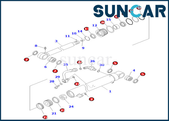 Beli Komatsu 707-98-26820 7079826820 Arm Cylinder Seal Kit Untuk PC55MR-3 PC55MR-5 PC55MR-5M0 online manufacture