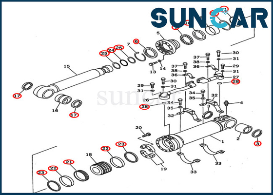 Beli Kit Segel Oli Silinder Boom 707-99-67140 Kit Servis Pengganti Cocok untuk KOMATSU PC400ST-6 PC400ST-6LC online manufacture
