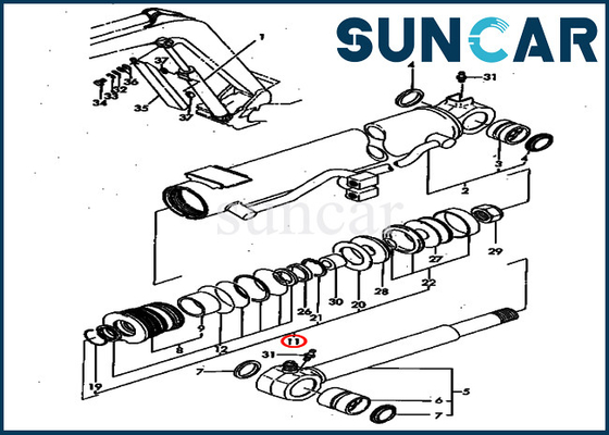 Beli PC40FR-1 PC40FR-2 Kit Layanan Boom Excavator YM172164-72300 Kit Perbaikan Segel Silinder Komatsu online manufacture
