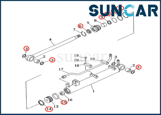 Beli Komatsu Terescopic Cylinder Seal Kit 707-98-15680 7079815680 Untuk PC60-7 PC60-7E Teresscopic Cylinder Seal Repair Kit online manufacture