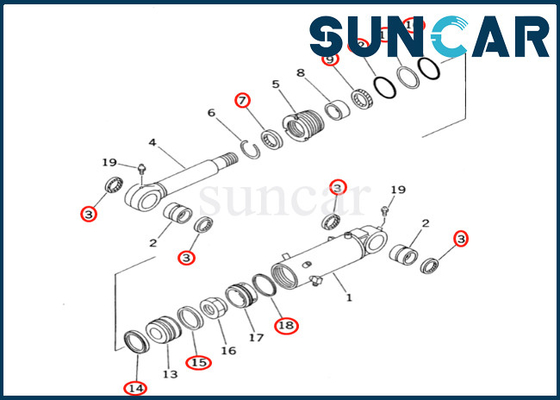 Beli Blade Cylinder Seal Kit 7079843560 707-98-43560 Untuk PC60-7E PC60-7 Komatsu Blade Cylinder Repair Kit online manufacture