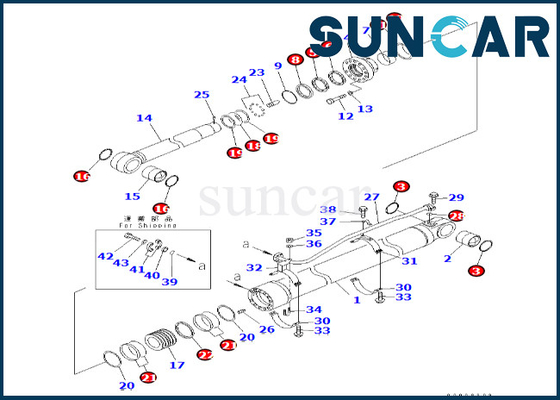 Beli 707-99-77160 7079977160 Arm Cylinder Seal Kit Komatsu Untuk PC600LC-6A PC600-8 Arm Cylinder Service Kit online manufacture