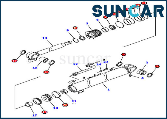 Beli KOMATSU 707-98-34610 7079834610 Kit Perbaikan Segel Boom Silinder Untuk Model Peralatan PC40R-8 PC45R-8 online manufacture