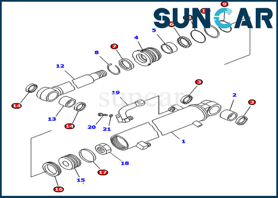Beli 707-98-25820 7079825820 Kit Layanan Silinder Lengan Untuk PC45-1 PC50UD-2 PC50UU-2 Komatsu Bagian Dalam online manufacture